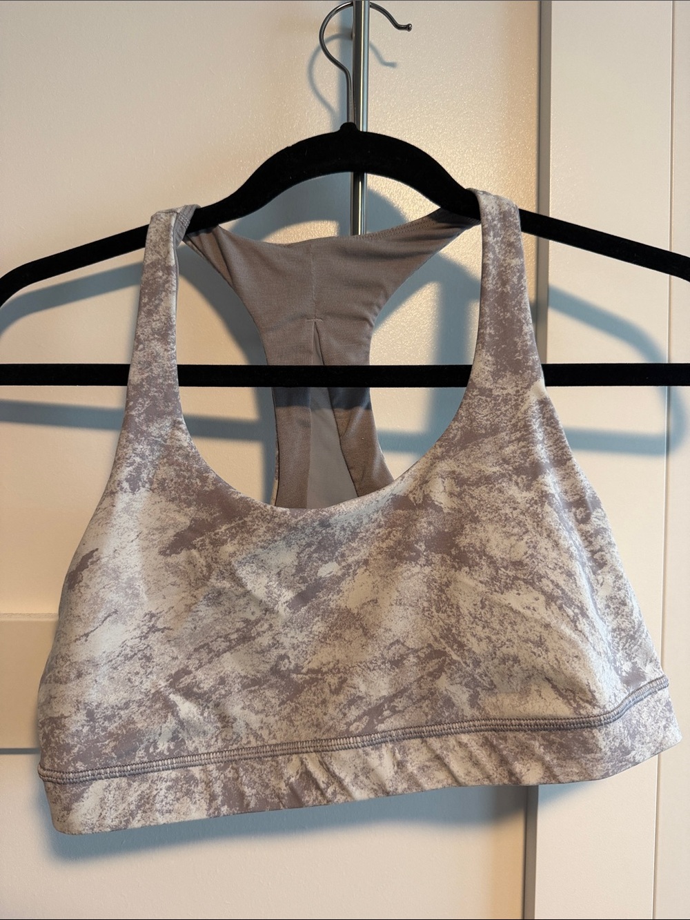 lululemon athletica Marble-Print Racerback Sports Bra